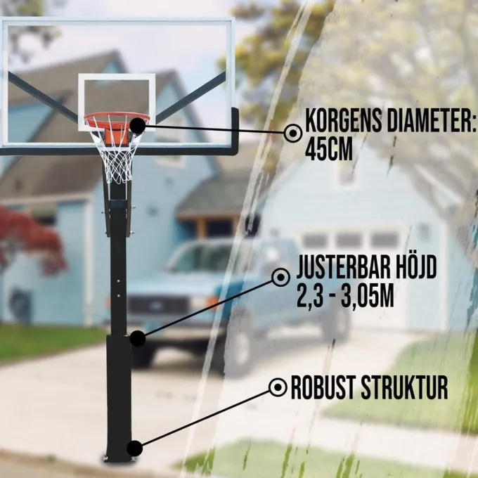 Basketkorg In-Ground 2.3-3.05M