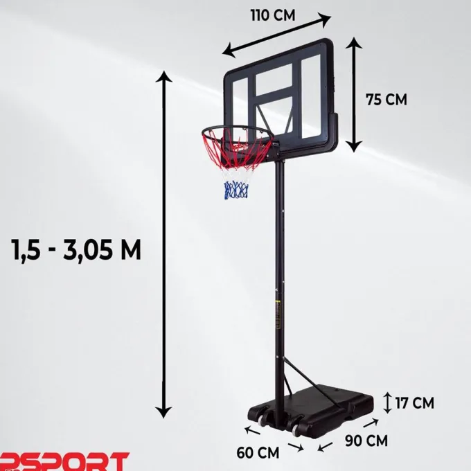 Basketkorg 1,5-3,05 M