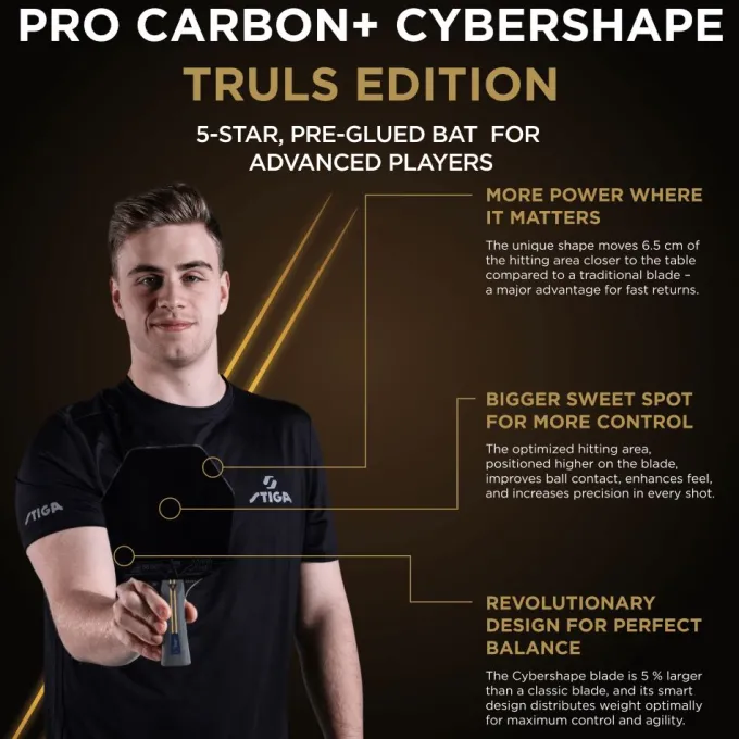 Bat Pro Carbon Plus CYBERSHAPE® Truls Edition - 5-Star, Bordtennisracket