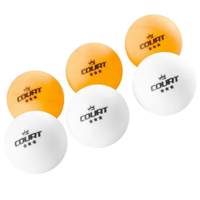 Court Table Tennis Three-Star Ball Set (6 Pcs), Bordtennisbollar
