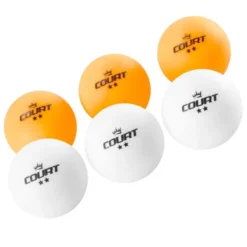 Court Table Tennis Two-Star Ball Set (6Pcs), Bordtennisbollar