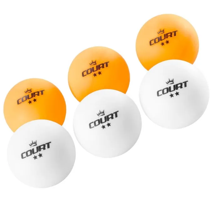 Court Table Tennis Two-Star Ball Set (6Pcs), Bordtennisbollar