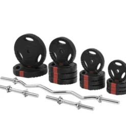 Curlstång Hantlar PRO Trigrip - 70 kg, Skivstångsset plast