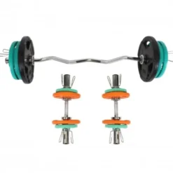Curlstång Hantlar TRIGRIP 50 mm - 75kg, Skivstångsset gummerade