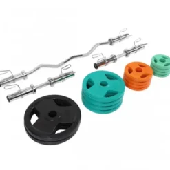Curlstång Hantlar TRIGRIP 50 mm - 75kg, Skivstångsset gummerade