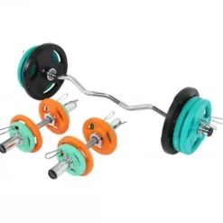 Curlstång Hantlar TRIGRIP 50 mm - 75kg, Skivstångsset gummerade