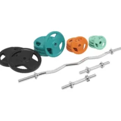 Curlstång Hantlar Trigrip S - 70 kg, Skivstångsset gummerade