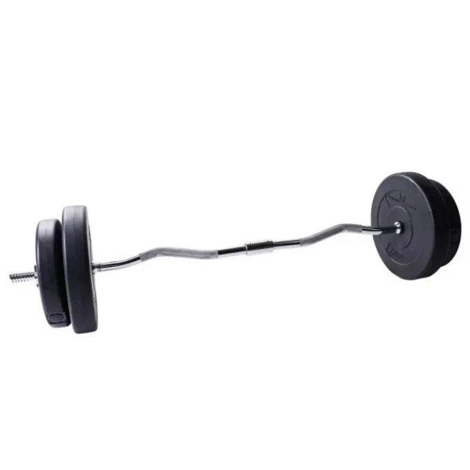 Curlstångspaket E-Series - 30 kg, Skivstångsset plast
