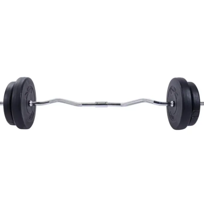 Curlstångspaket E-Series - 30 kg, Skivstångsset plast