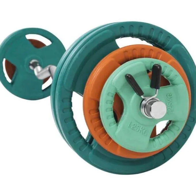 Curlstång Trigrip F- 35kg, Skivstångsset gummerade