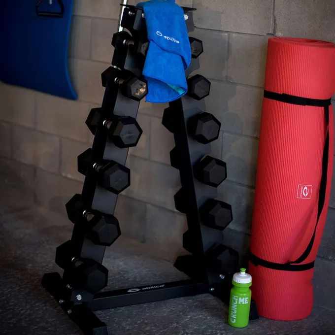 Dumbbellrack 6, Ställning hantlar