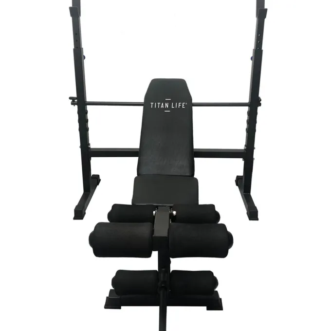 Essential bench ll, Träningsbänk med skivstångsställning