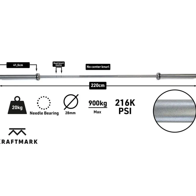 Internationell Skivstång 50 mm CF 20 kg 3.0, Skivstång