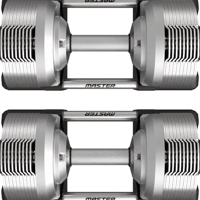 Justerbara Hantlar Elite Silver 2 x 32,5 kg (Par)
