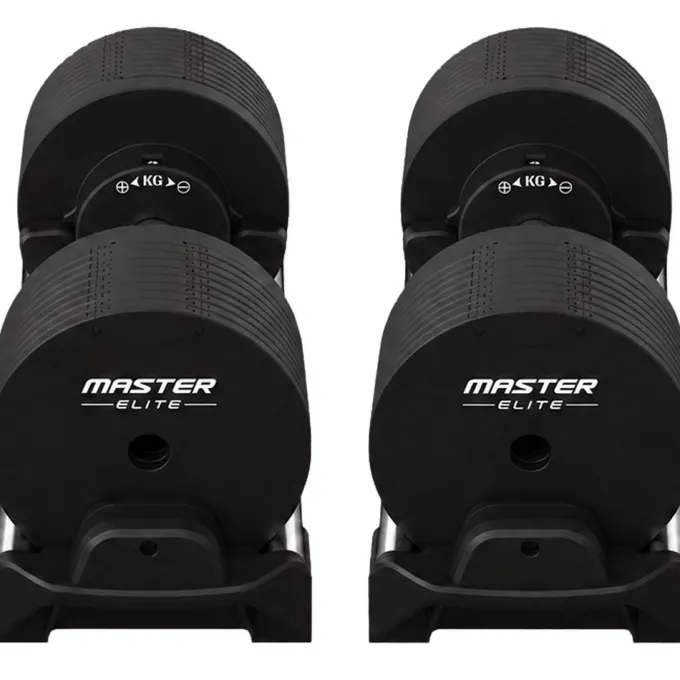 Justerbara Hantlar Elite Svart 2 x 40 kg (Par)