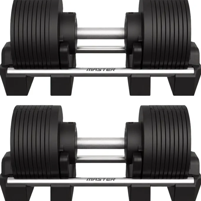 Justerbara Hantlar Elite Svart 2 x 40 kg (Par)