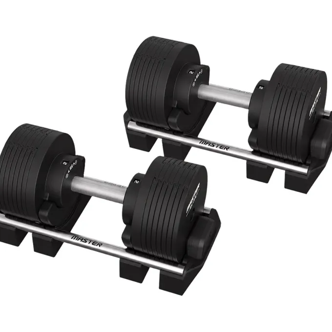 Justerbara Hantlar Elite Svart 2 x 32 kg (Par)