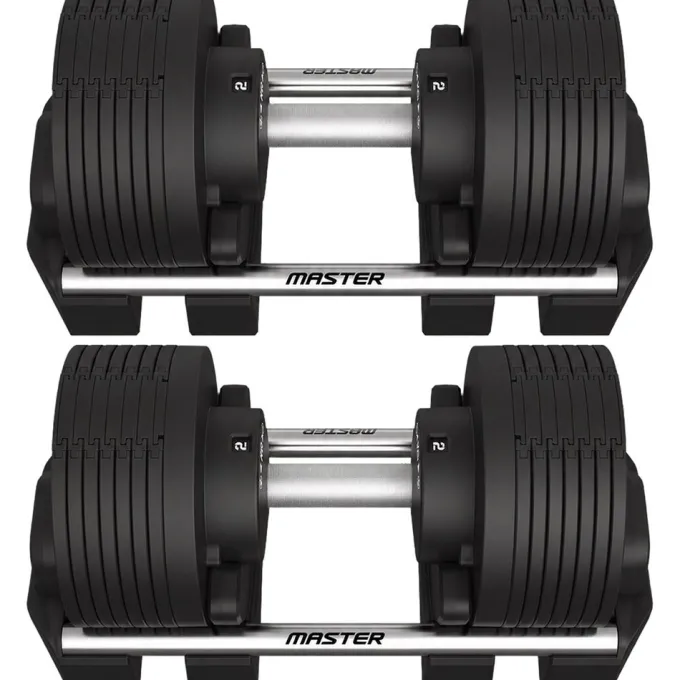 Justerbara Hantlar Elite Svart 2 x 32 kg (Par)