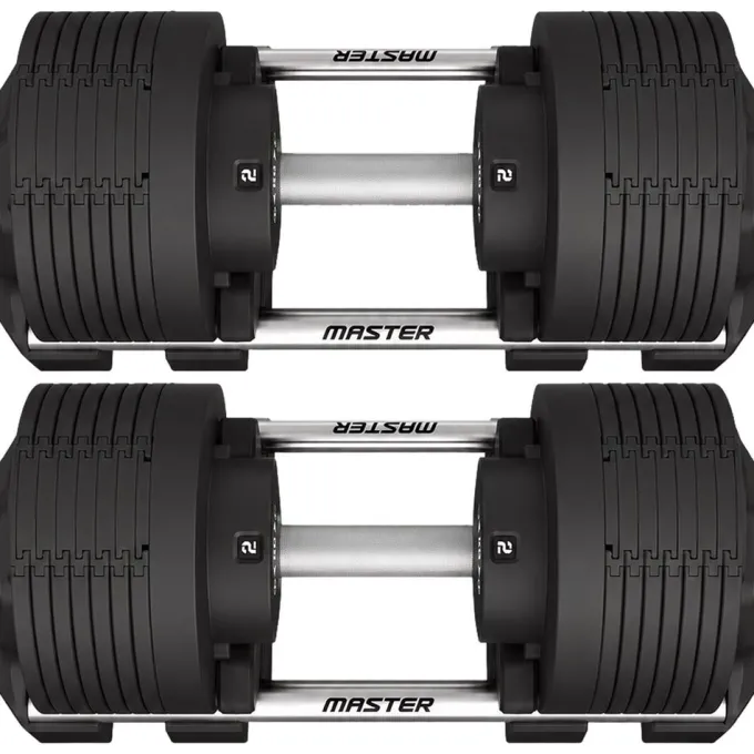 Justerbara Hantlar Elite Svart 2 x 32 kg (Par)