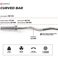10kg Olympic Curved Bar, Curlstång