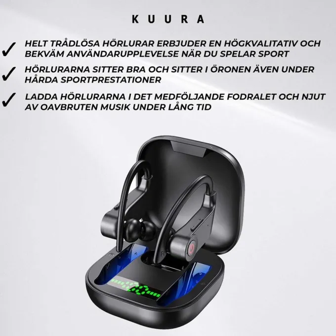 Kuurapods Sport V2 - Trådlösä Hörlurar Med Brusreducering