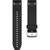 QuickFit 22-klockarmband. svart/silverfärgad silikon