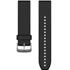 QuickFit 22-klockarmband. svart/silverfärgad silikon