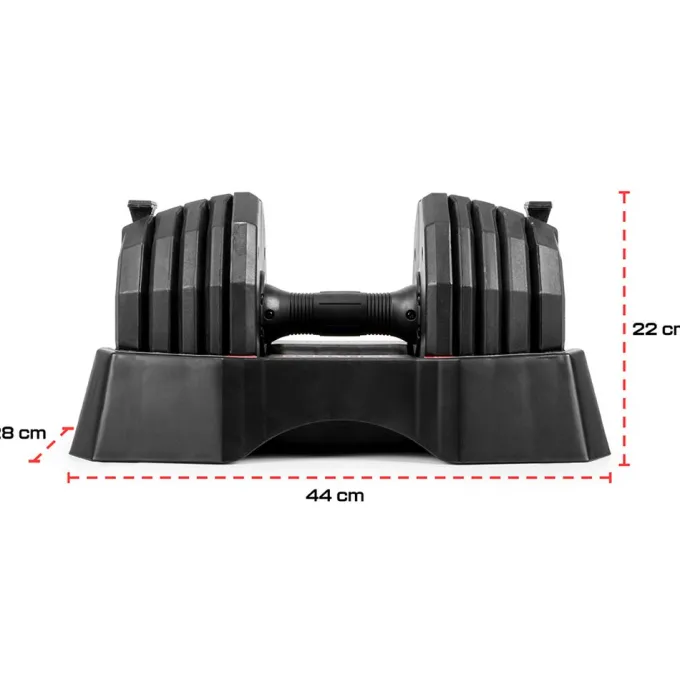 Quick-Lock Dumbbell 4,5 - 22,5 kg (Single), Justerbar Hantel