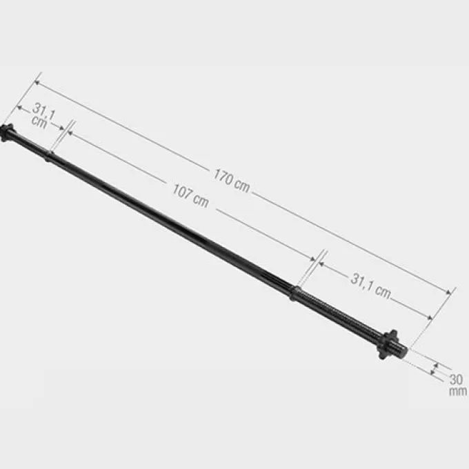 Skivstång 170 cm BLACK Stjärnlås - 30 mm