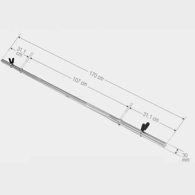 Skivstång 170 cm Fjäderlås - 30 mm