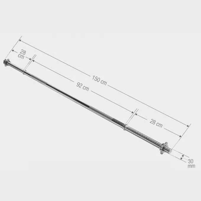 Skivstång 150 cm Stjärnlås - 30 mm