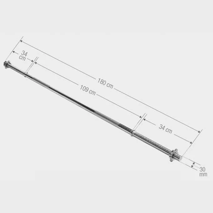 Skivstång 180 cm Stjärnlås - 30 mm