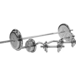 Skivstång CurlstångHantlar CHROME - 108kg, Skivstångsset järn