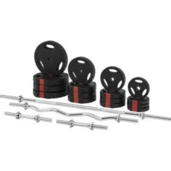Skivstång CurlstångHantlar Trigrip PRO-100kg, Skivstångsset plast