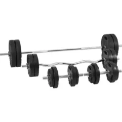 Skivstång CurlstångHantlar Trigrip PRO-100kg, Skivstångsset plast