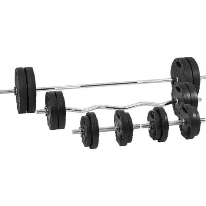 Skivstång CurlstångHantlar Trigrip PRO-100kg, Skivstångsset plast