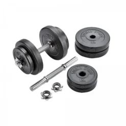 Skivstång Hantlar BASIC - 60 kg, Skivstångsset plast
