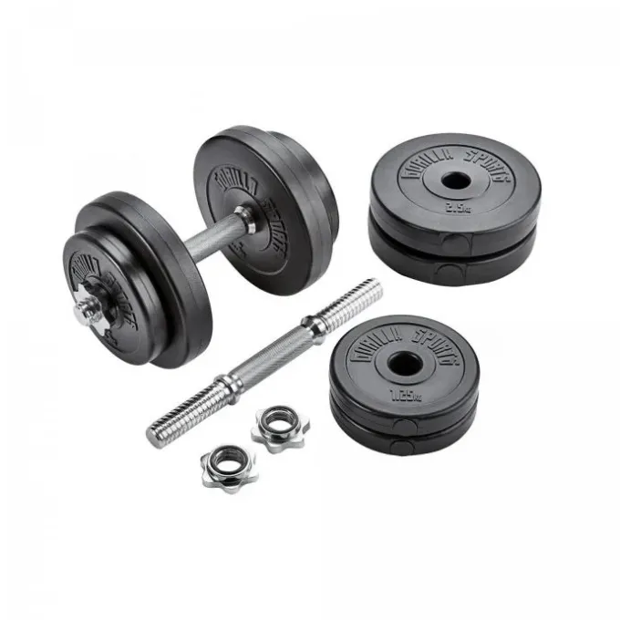 Skivstång Hantlar BASIC - 60 kg, Skivstångsset plast