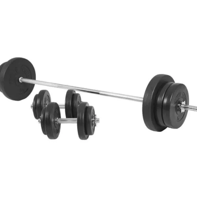 Skivstång Hantlar BASIC - 70kg, Skivstångsset plast