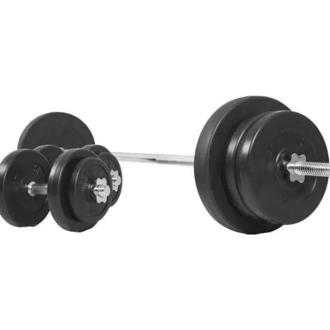 Skivstång Hantlar BASIC - 70kg, Skivstångsset plast