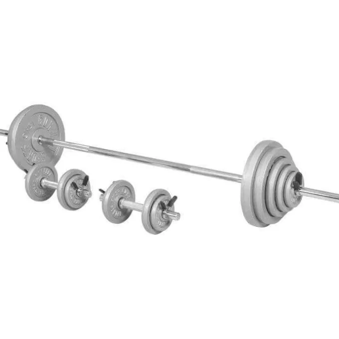 Skivstång Hantlar IRON Feder - 100kg, Skivstångsset järn