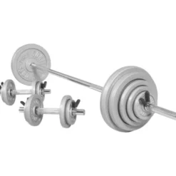 Skivstång Hantlar IRON Feder - 100kg, Skivstångsset järn