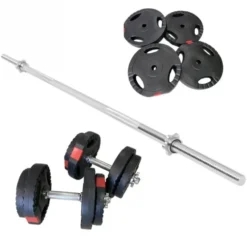 Skivstång Hantlar PRO Trigrip - 60kg, Skivstångsset plast