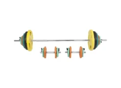 Skivstång Hantlar Trigrip F - 108kg, Skivstångsset gummerade