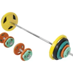 Skivstång Hantlar Trigrip S - 100kg, Skivstångsset gummerade