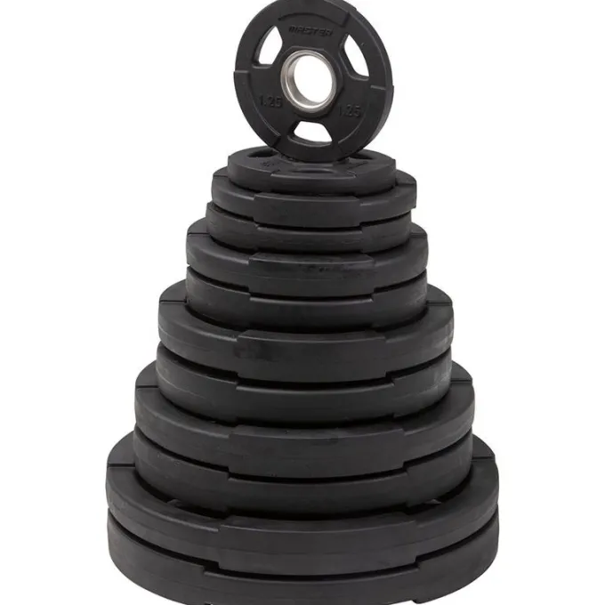 Skivstångsset 135 kg Deluxe, Skivstångsset gummerade