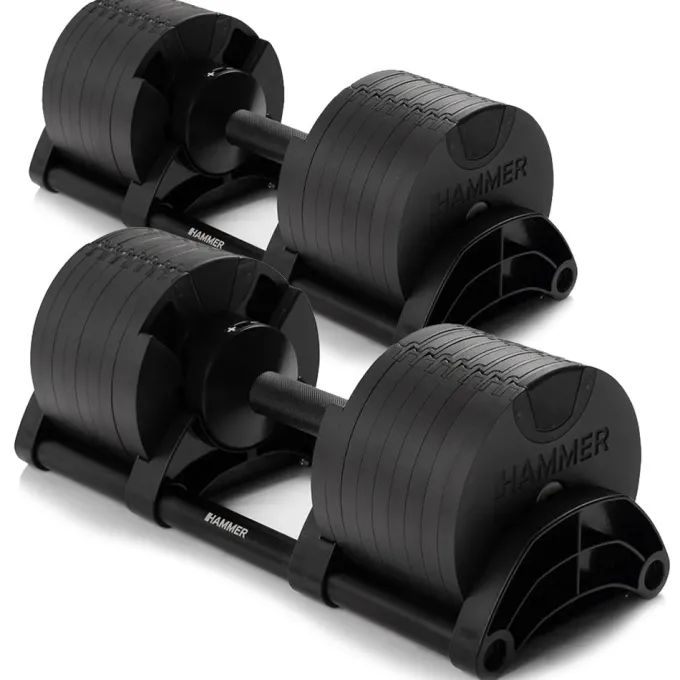 Smartlock dumbbell set 64 kg, 2x32 kg (Par), Justerbara hantlar