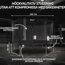 Studsmatta 396Cm Med Skyddsnät