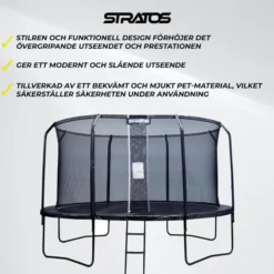 Studsmatta Premium Black Line Med Skyddsnät