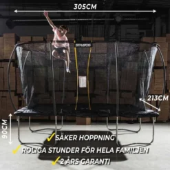 Studsmatta Rektangulär Med Skyddsnät